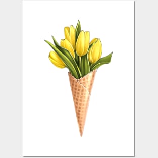 Yellow Tulips Corn Posters and Art